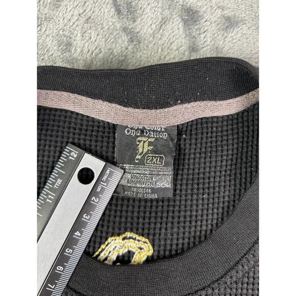 One Nation Thermal Shirt 2XL Black Long Sleeve Phoenix Graphic Biker Style - Picture 4 of 9